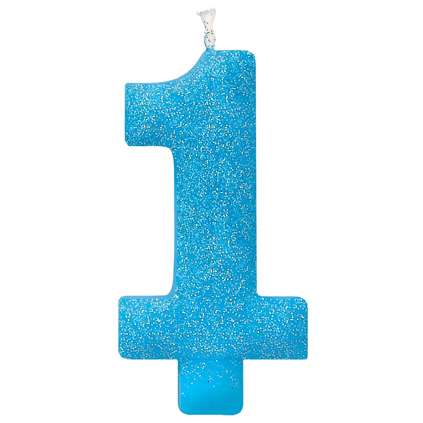 #1 Birthday Glitter Candle - Blue